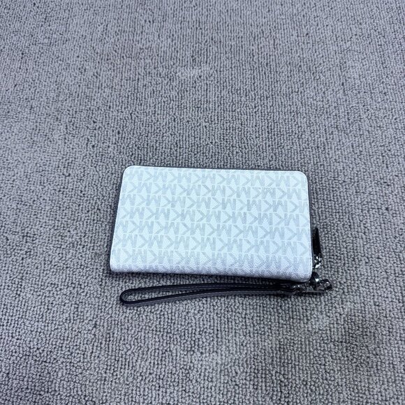 Michael Kors Jet Set Travel Wallet Bright White Zip Around Large NWT - Picture 6 of 8